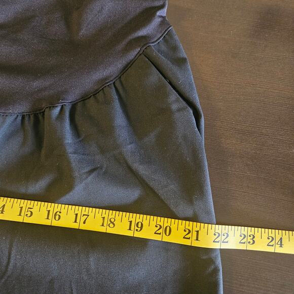 Liz Lange Maternity Black Stretch Dress Pants Medium Bootcut Over Belly Panel - Picture 9 of 10